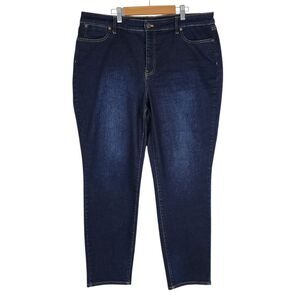 Talbots Jeans Flawless Slim Ankle Curvy Size 16 Dark Wash Women’s